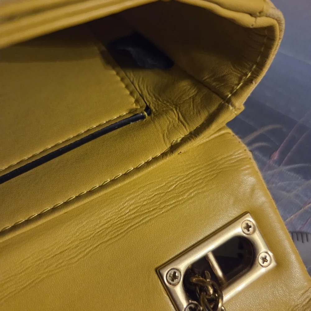 Gold Evening Crossbody Bag with Chain Strap - Picture 6 of 16